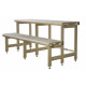 Complexe de bancs de sauna standard, bois de tilleul, longueur 2037 mm