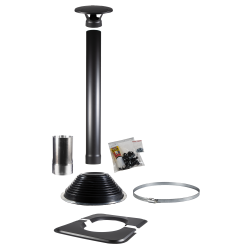 Ensemble de cheminée HARVIA 1500 noir, pour cabines de sauna en forme de tonneau 