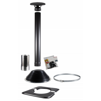 Ensemble de cheminée HARVIA 1500 noir, pour cabines de sauna en forme de tonneau