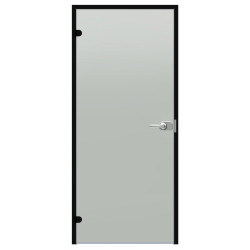 Porte vitrée verrouillable Harvia Black Line, finition satinée, 7 x 21 cm, cadre en aluminium noir 