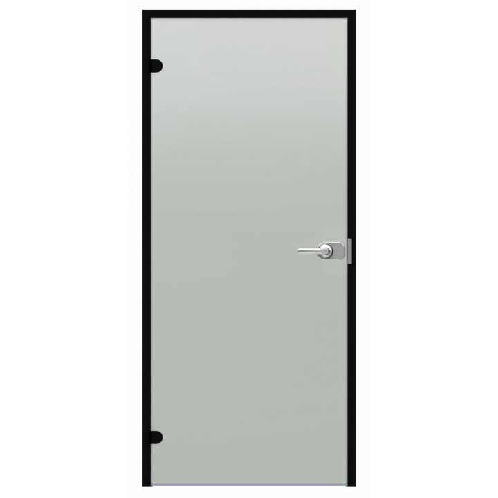 Porte vitrée verrouillable Harvia Black Line, finition satinée, 7 x 21 cm, cadre en aluminium noir
