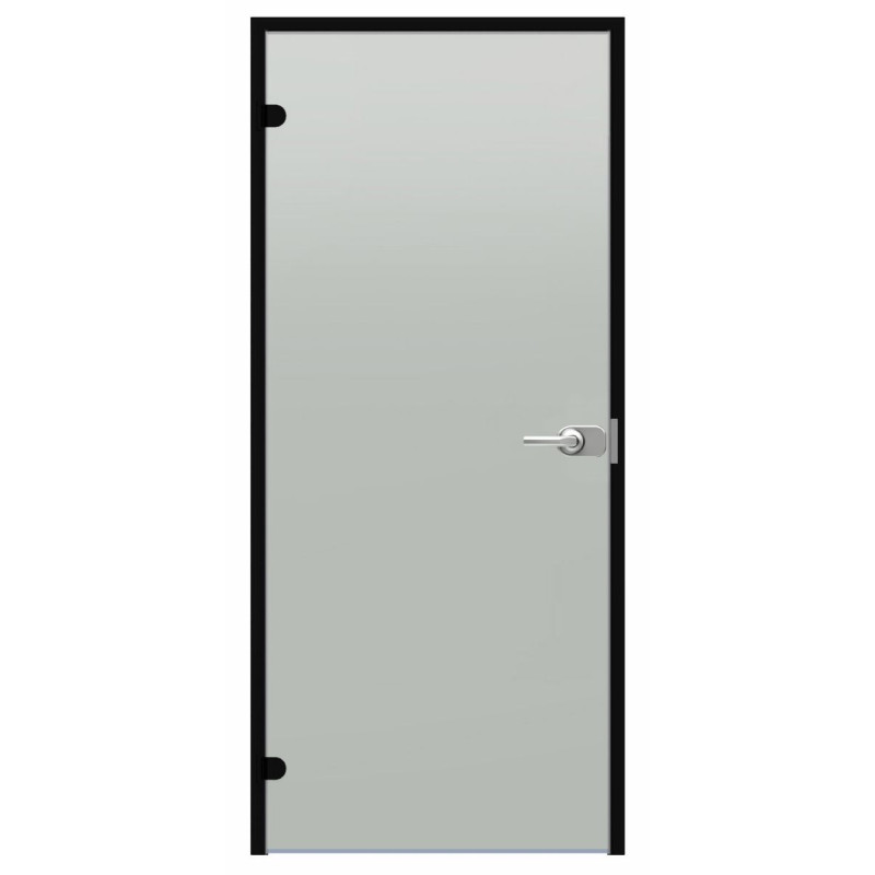 Porte vitrée verrouillable Harvia Black Line, finition satinée, 7 x 21 cm, cadre en aluminium noir