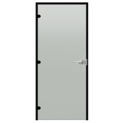 Porte vitrée verrouillable Harvia Black Line, finition satinée, 9 x 21 cm, cadre en aluminium noir 