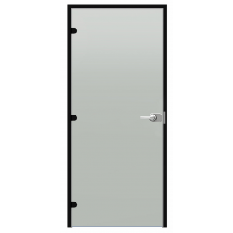Porte vitrée verrouillable Harvia Black Line, finition satinée, 9 x 21 cm, cadre en aluminium noir