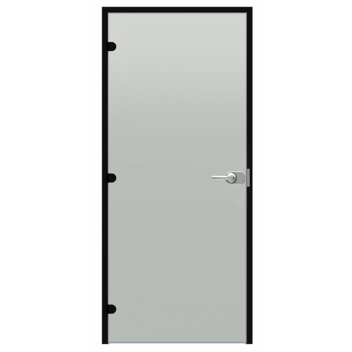 Porte vitrée verrouillable Harvia Black Line, finition satinée, 9 x 21 cm, cadre en aluminium noir