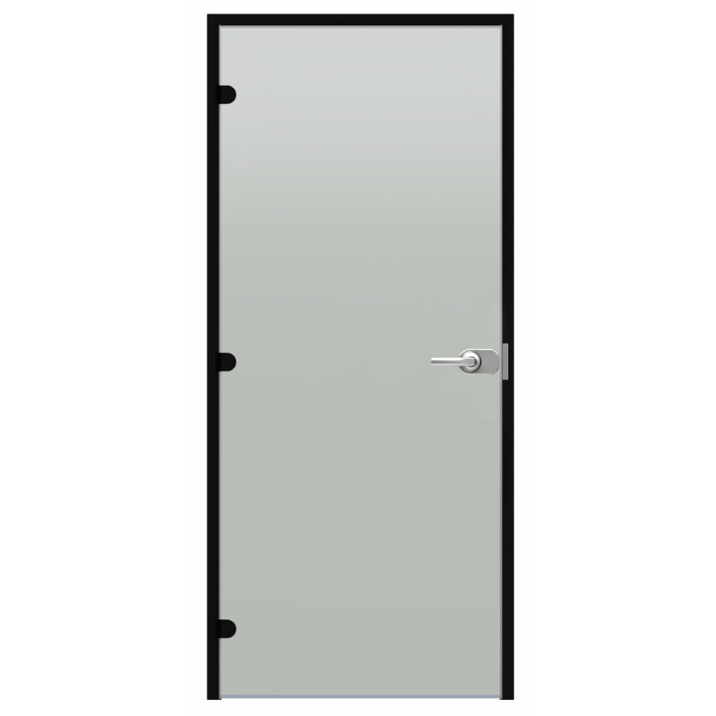 Porte vitrée verrouillable Harvia Black Line, finition satinée, 9 x 21 cm, cadre en aluminium noir