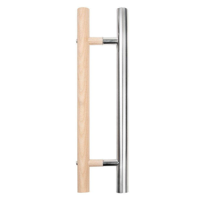 Poignée de porte de sauna Harvia, bois et acier inoxydable, 600 mm
