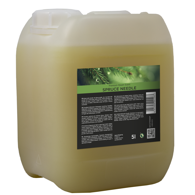 Huiles aromatiques pour bain de vapeur HARVIA, aiguilles d'épicéa 5 l Huiles aromatiques pour bain de vapeur HARVIA, aiguilles d'épicéa 5 l
