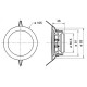 Haut-parleur de sauna HARVIA en acier inoxydable, DL8ES, 30 W, 8 cm