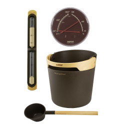 HARVIA Helmi ensemble d'accessoires de sauna, Chocolate Brown