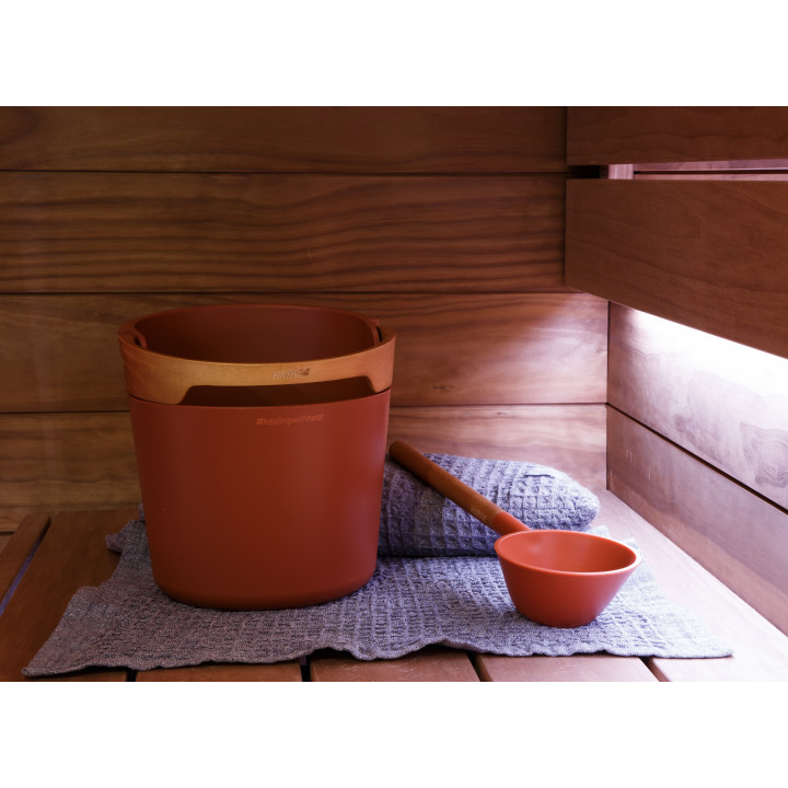 HARVIA Helmi ensemble seau et louche pour sauna, terre cuite