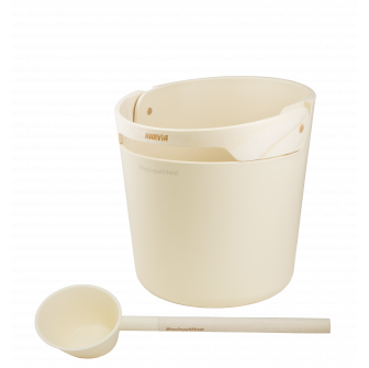 Ensemble seau et louche pour sauna HARVIA Helmi, ivoire