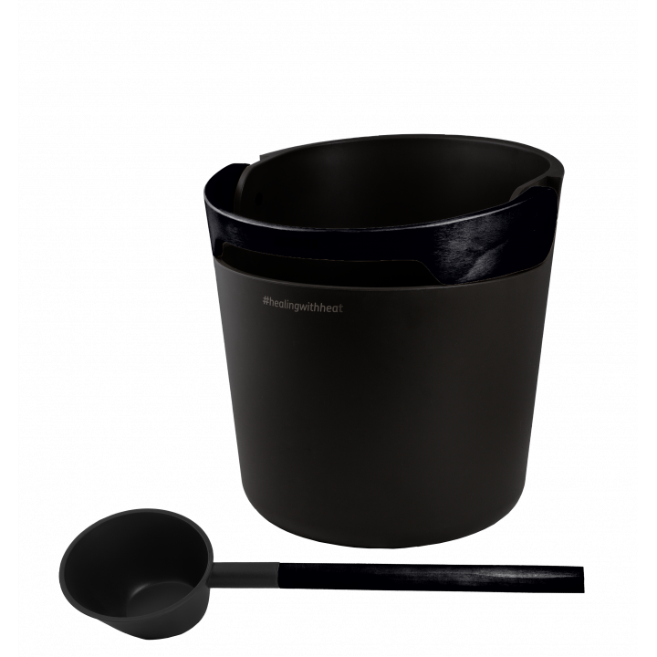 Ensemble seau et louche pour sauna HARVIA Helmi, noir