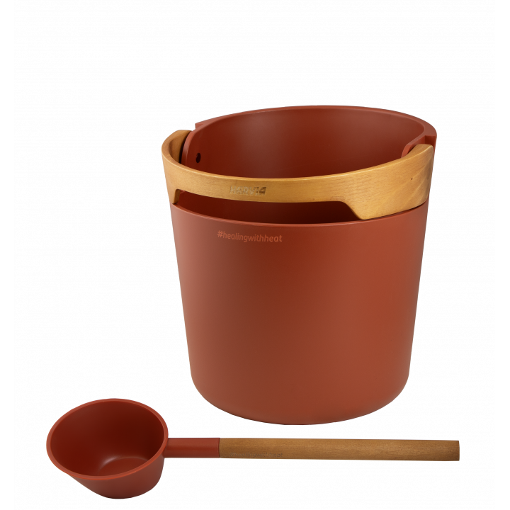 HARVIA Helmi ensemble seau et louche pour sauna, terre cuite