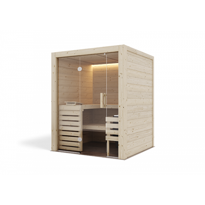 Charnières Harvia Basic pour portes de sauna en verre, verre sur verre, 2 pièces.