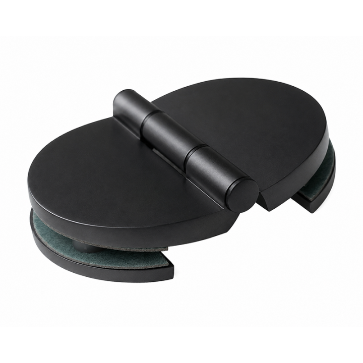 Charnières Harvia Basic pour portes de sauna en verre, verre sur verre, lot de 2, couleur noire