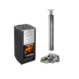 Ensemble poêle à bois pour sauna HARVIA M3, pierres, cheminée 
