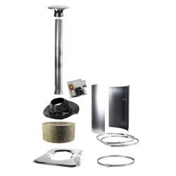 Kit d'accessoires de cheminée en acier Harvia pour toits en pente ou plats 