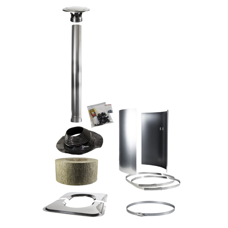 Kit d'accessoires de cheminée en acier Harvia pour toits en pente ou plats