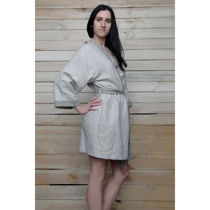Peignoir en lin fait main - kimono
