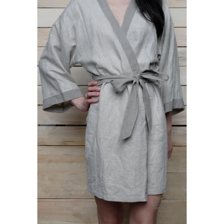 Peignoir en lin fait main - kimono
