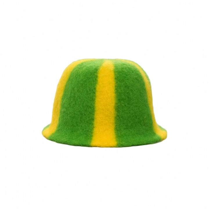 Bonnet de sauna - Rayé, vert, jaune