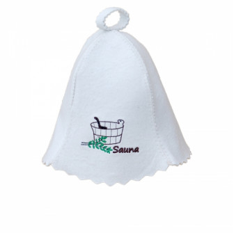 Chapeau de sauna - SAUNA avec baignoire blanche et pelle