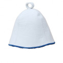 Bonnet de sauna - Blanc avec une bande bleue - 0