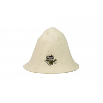 Chapeau de sauna - SEAU ET FOUETS DE SAUNA, blanc
