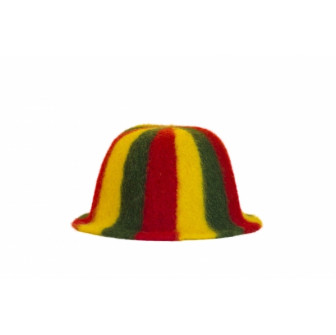 Bonnet de sauna - Rayé, jaune, vert, rouge