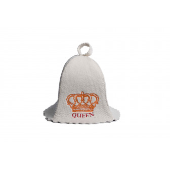 Bonnet de sauna - QUEEN, blanc