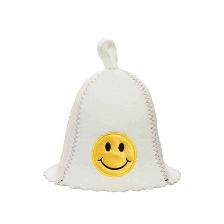 Bonnet de sauna - sourire, blanc
