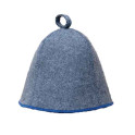 Bonnet de sauna - Gris avec une bande bleue - 0