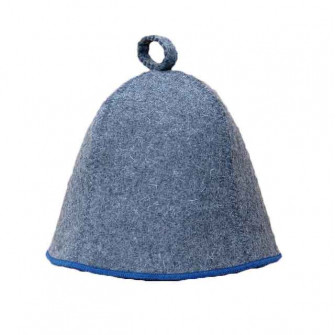 Bonnet de sauna - Gris avec une bande bleue