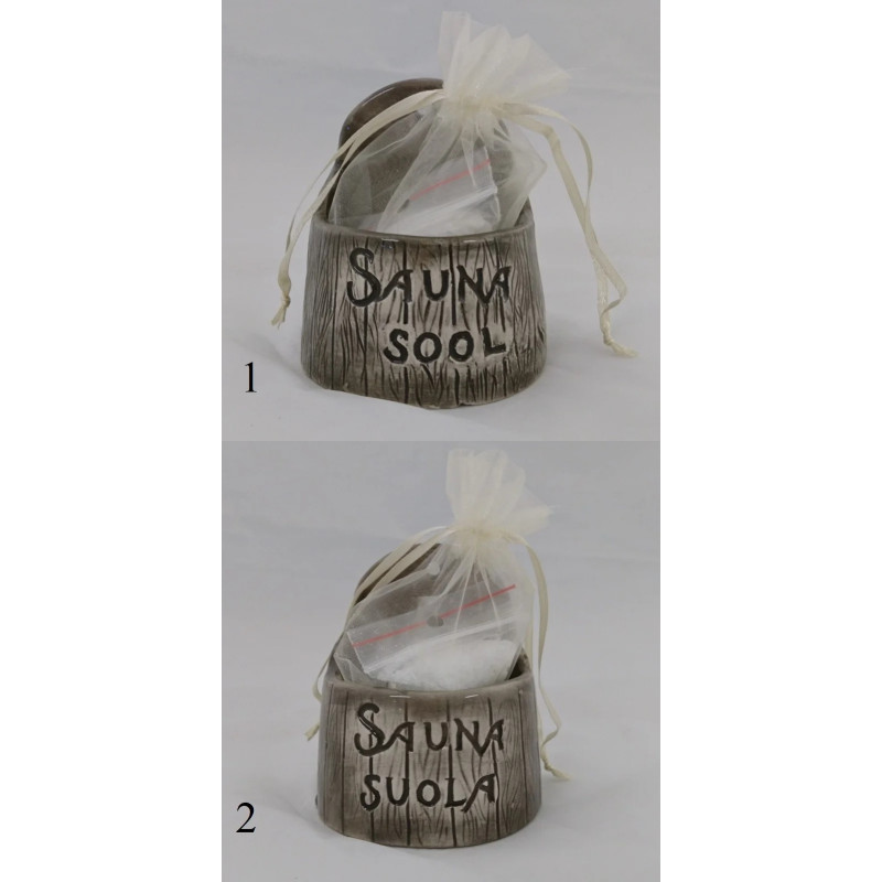 Récipient à sel en céramique pour sauna - foncé 120