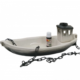 Récipient en céramique pour parfums - bateau avec arôme