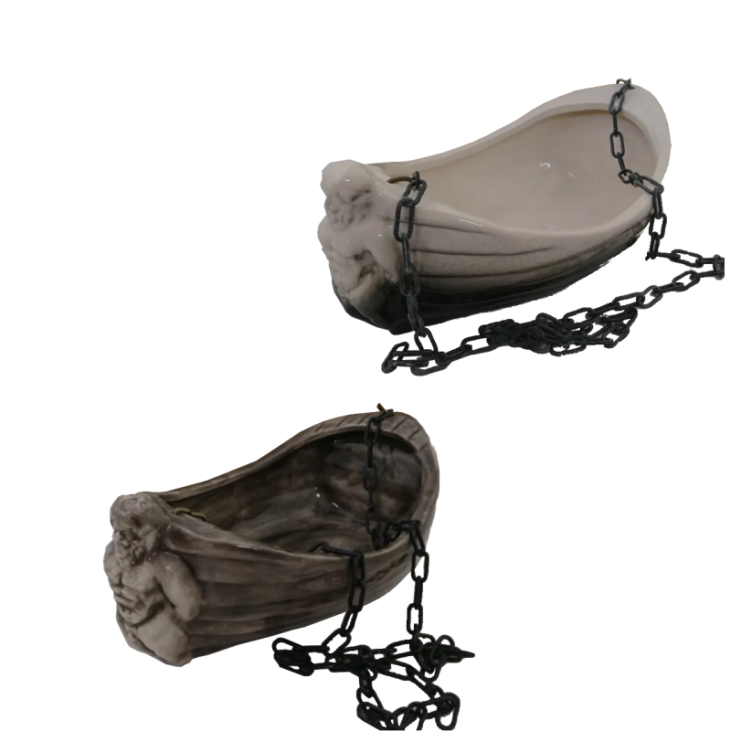 Récipient à parfums en céramique - bateau avec Poséidon