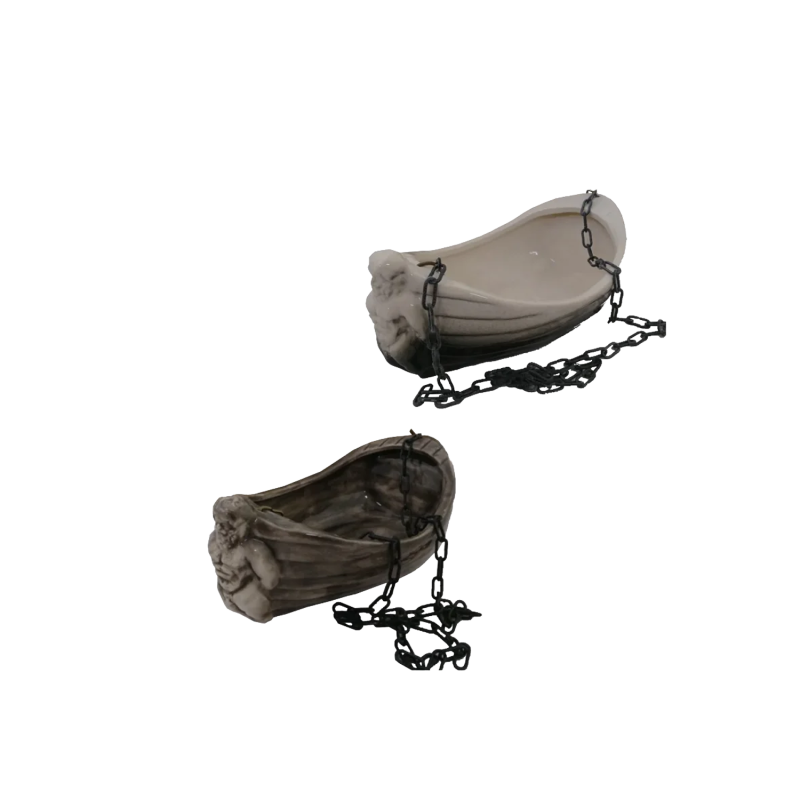 Récipient en céramique pour parfums - bateau avec Poséidon