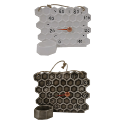 Thermomètre de sauna en céramique - nid d'abeille  Thermomètre de sauna en céramique - nid d'abeille