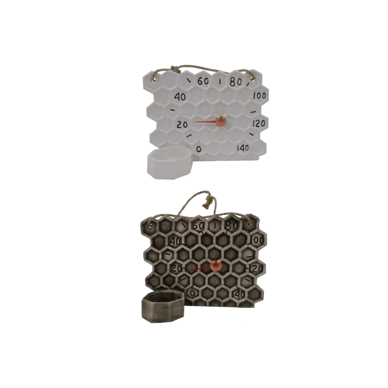 Thermomètre de sauna en céramique - nid d'abeille