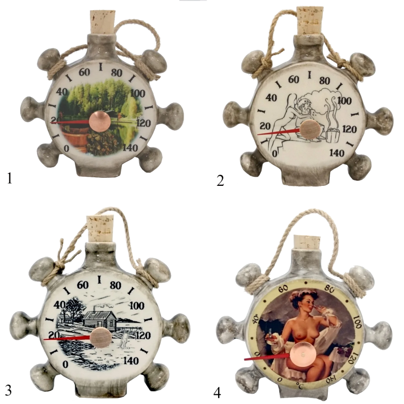 Thermomètre de sauna en céramique - gouvernail de navire