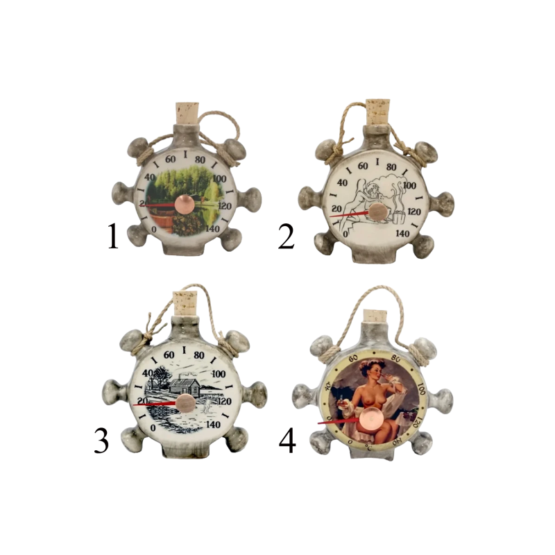 Thermomètre de sauna en céramique - gouvernail de navire