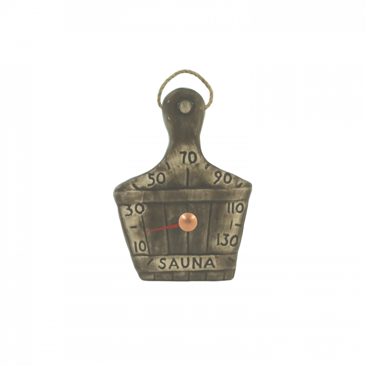 Thermomètre de sauna en céramique - planche, foncé