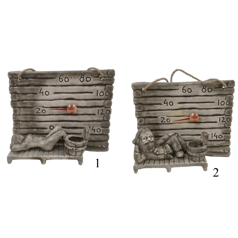 Thermomètre de sauna en céramique - un petit baril pour les parfums