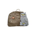 Thermomètre de sauna en céramique - hibou sur une branche - 2