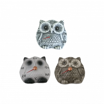 Thermomètre de sauna en céramique - hibou