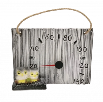 Thermomètre de sauna en céramique - hiboux