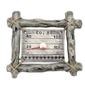 Thermomètre de sauna en céramique - dans un cadre en brindille - 0