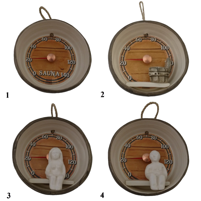 Thermomètre de sauna en céramique - baril