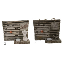 Thermomètre de sauna en céramique - avec bougie  Thermomètre de sauna en céramique - avec bougie